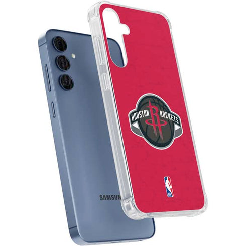 NBA Houston Rockets Distressed Galaxy S24 Clear Case